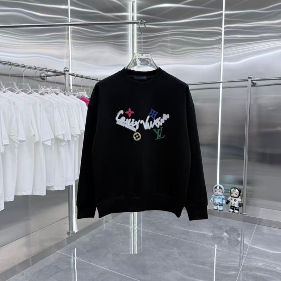 Louis Vuitton Crew Neck Long Sleeve Sweatshirt with 3D Silicone Craftsmanship, Unisex Loose Fit